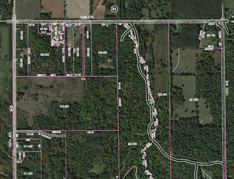 County Tax Map Overlain on Satellite Image